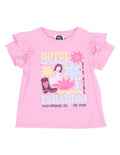 Eve Girl Palm Springs Frill Tee (Size 3-7) in PINK