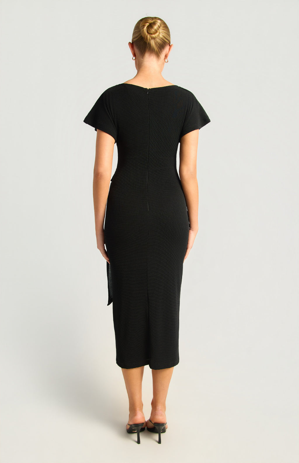 Style State - Textured Jersey Dress w/sash detail