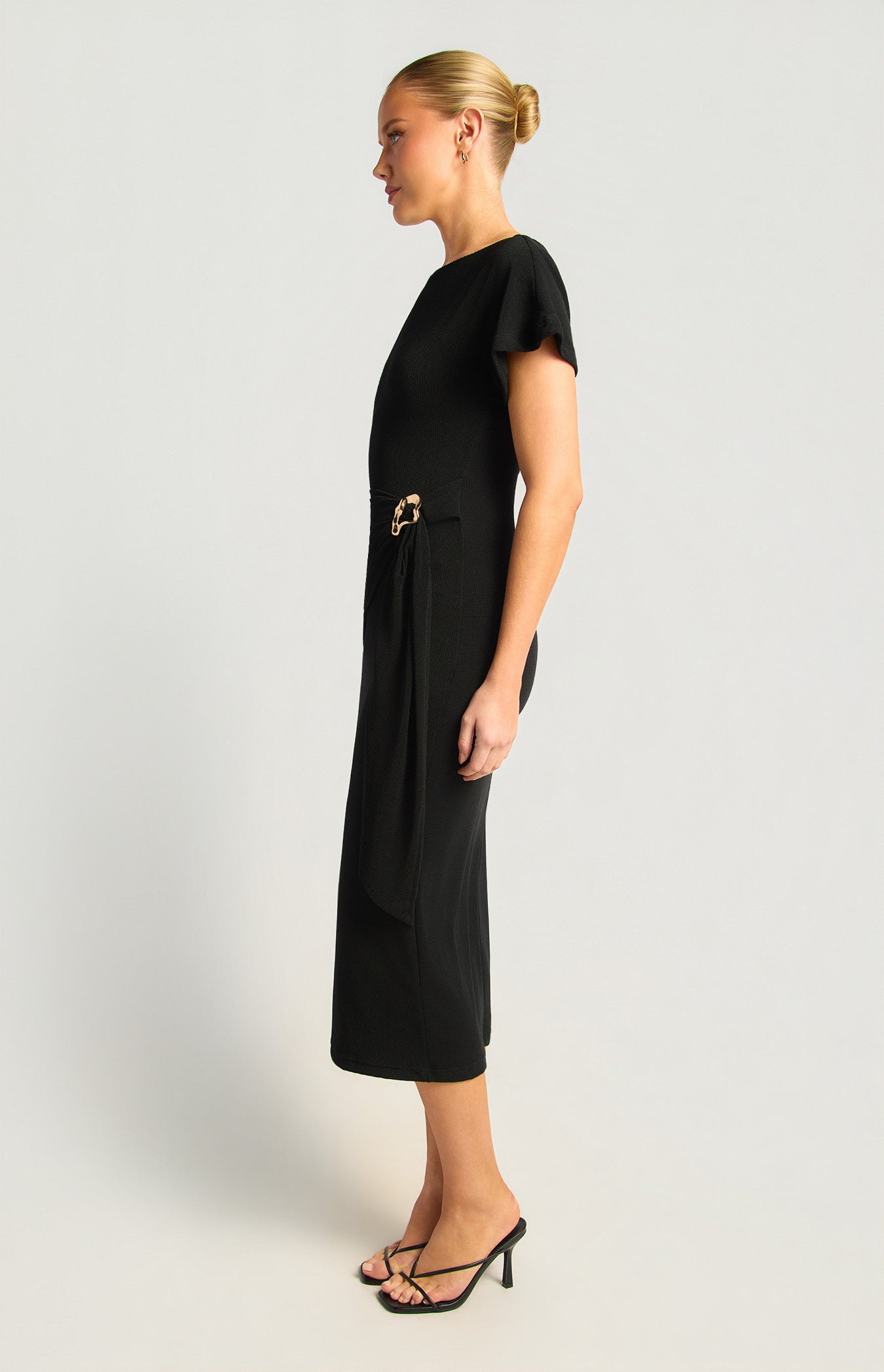 Style State - Textured Jersey Dress w/sash detail