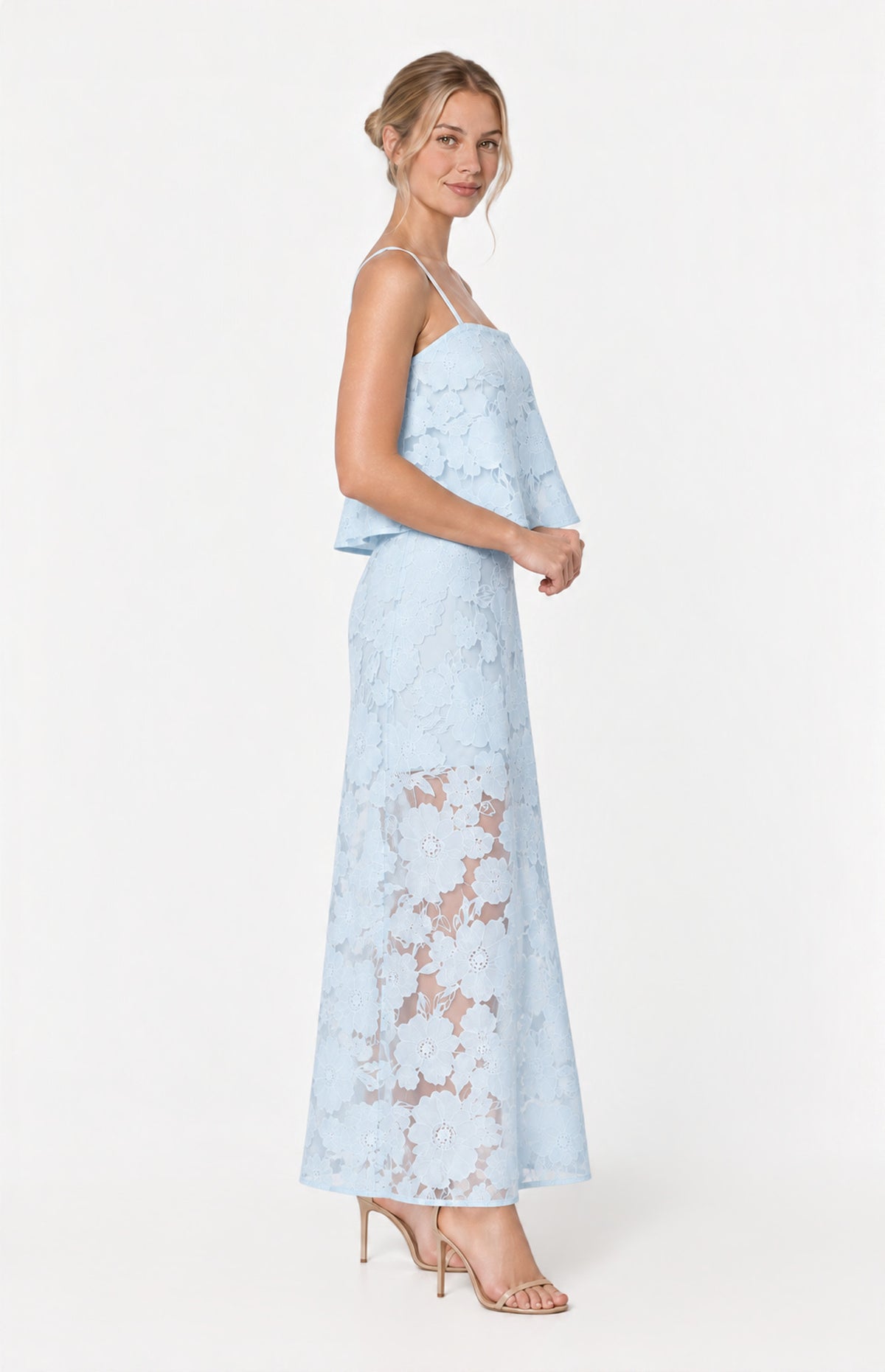 Style State - Sheer Floral Tiered Dress
