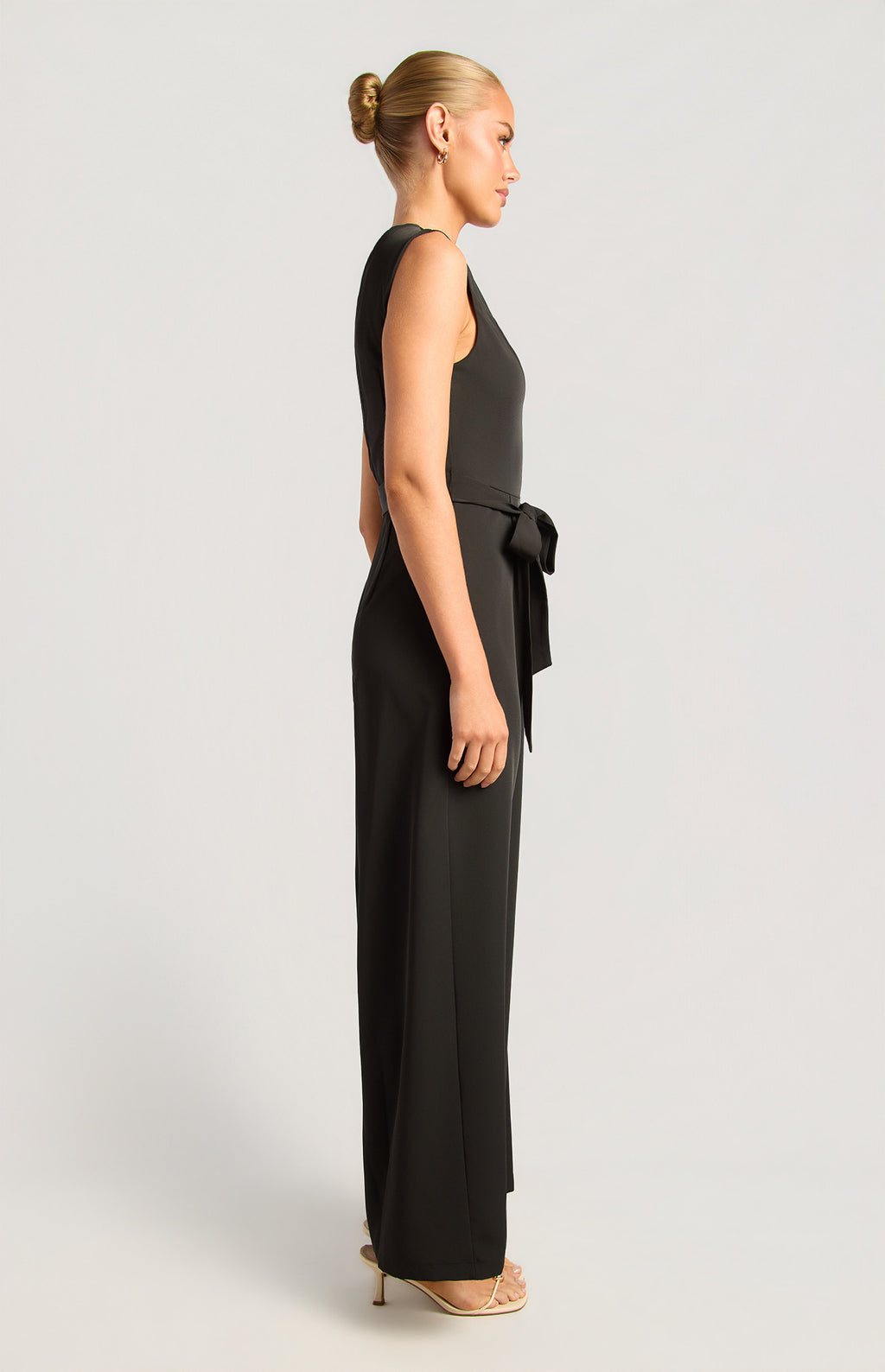 Style State - Front Pleat Jumpsuit w/gold Buckle