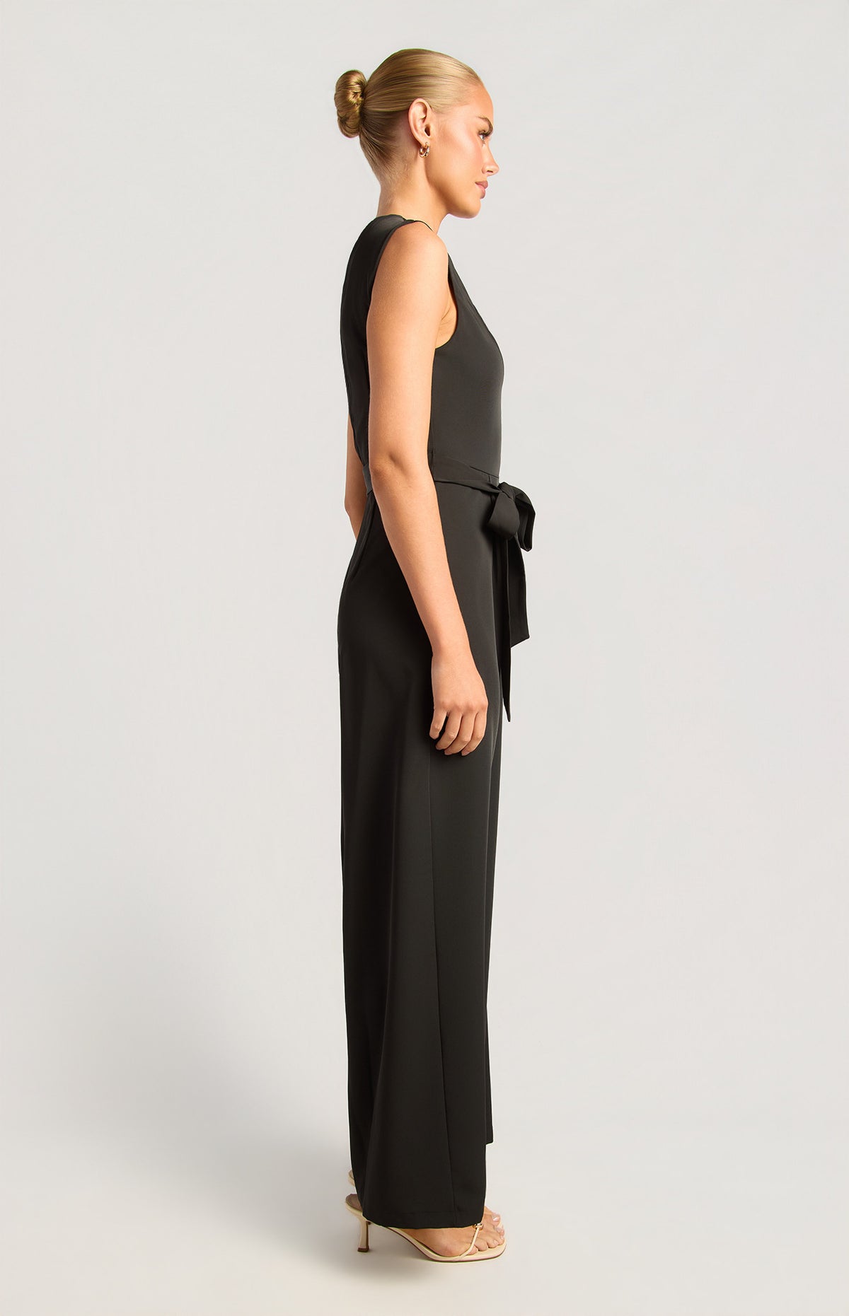 Style State - Front Pleat Jumpsuit w/gold Buckle