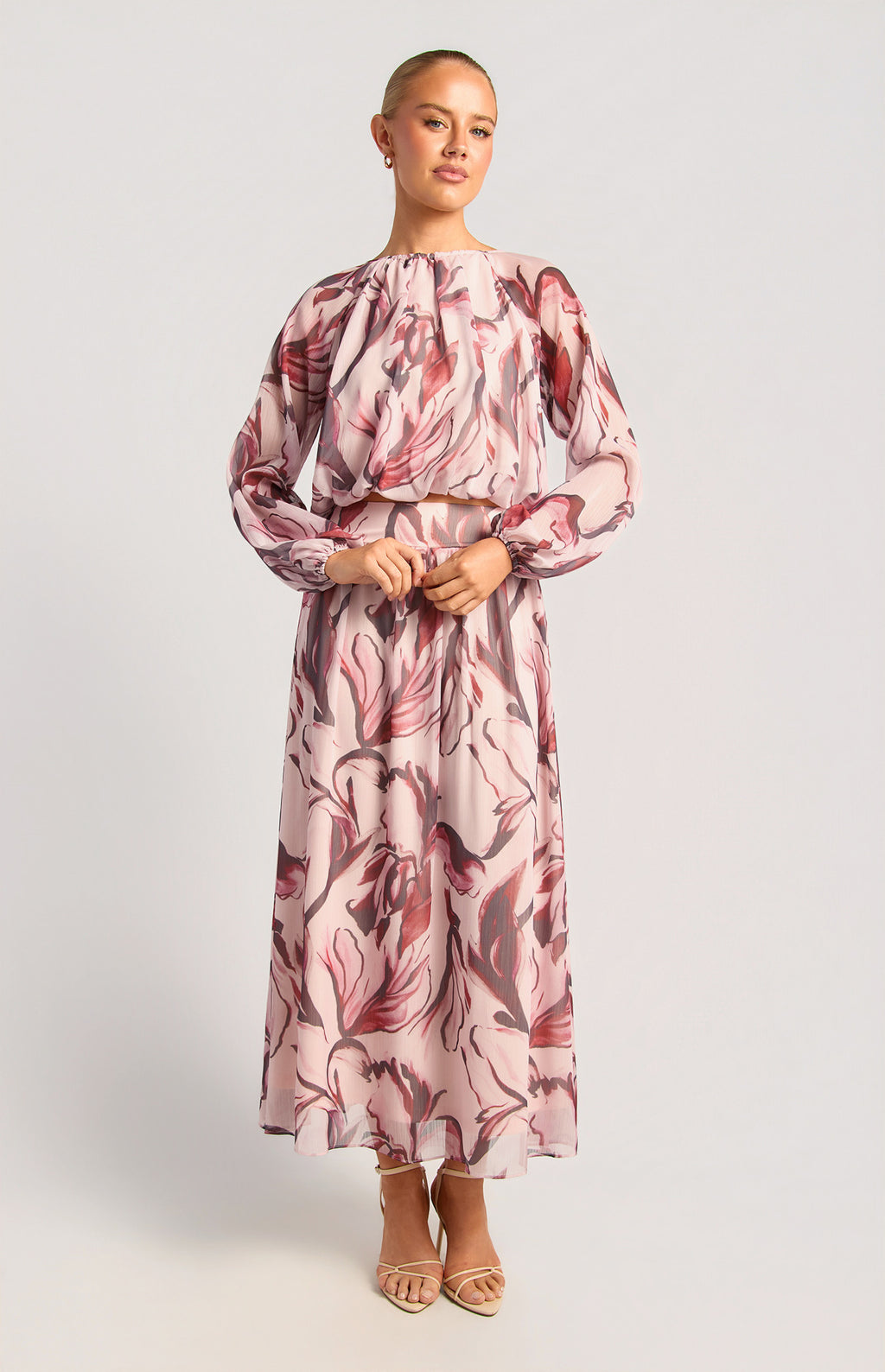 Style State - Petal Print Chiffon Set