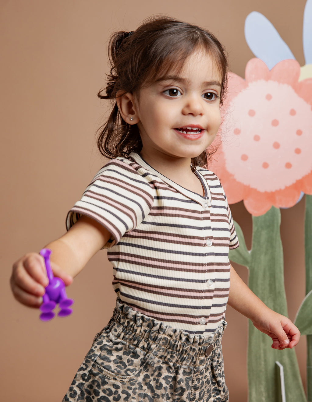 Animal Crackers Stripe Button Up Rib in STRIPE