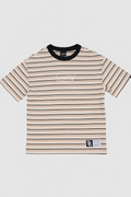 St Goliath Boys Stripe Ringer Tee (Size 8-16) in TAN