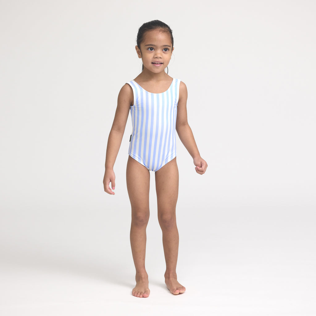 Crywolf Swimsuit Sky Blue Stripe in Sky Blue Stripe
