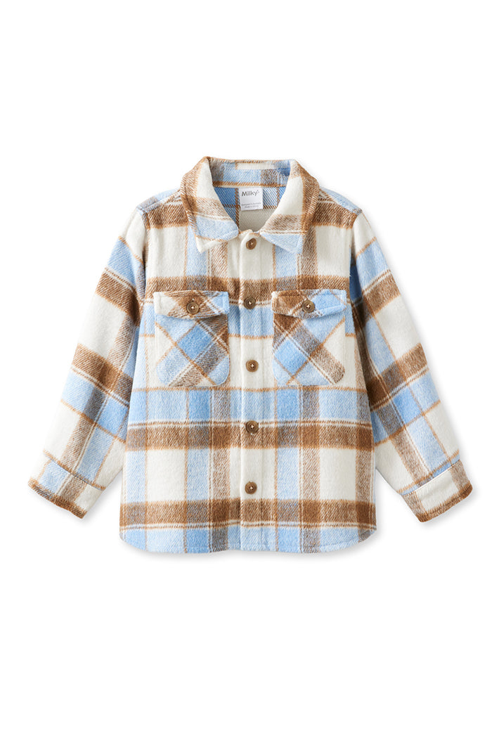Milky Clothing The Buddy Shirt - Blue in Blue Check