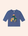 Huxbaby Tradie Dino Top in VINTAGE BLUE