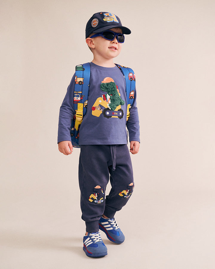 Huxbaby Tradie Dino Top in VINTAGE BLUE