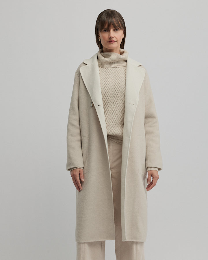 Yarra Trail Twain Coat in ALMOND/ECRU