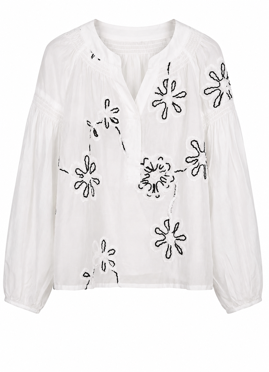 smaibulun - Embroidered Applique Blouse