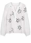 smaibulun - Embroidered Applique Blouse