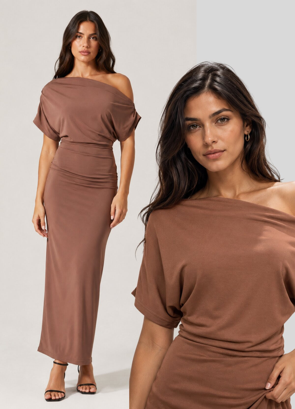 Surii - Julietta Off Shoulder Midi Dress