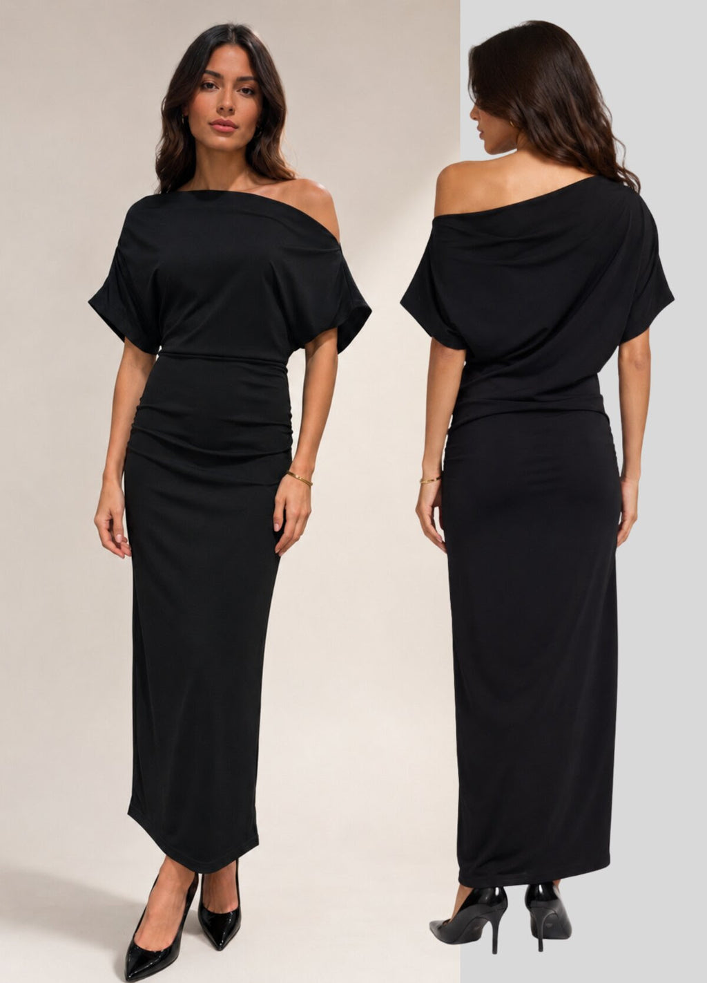 Surii - Julietta Off Shoulder Midi Dress