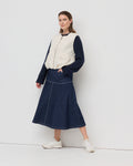 Yarra Trail Urban Denim Flare Skirt in DARK DENIM 2