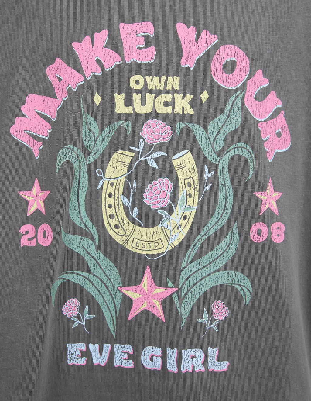 Eve Girl Wild West Tee (Size 8-16) in CHARCOAL