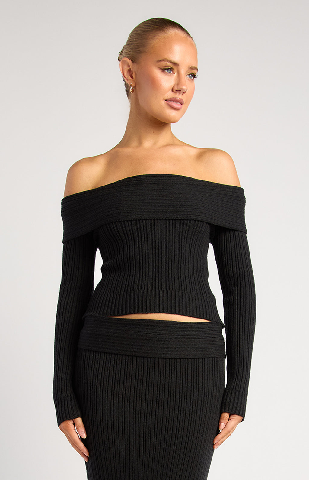 Style State - Textured Rib Off Shoulder Knit Top (WKN878)