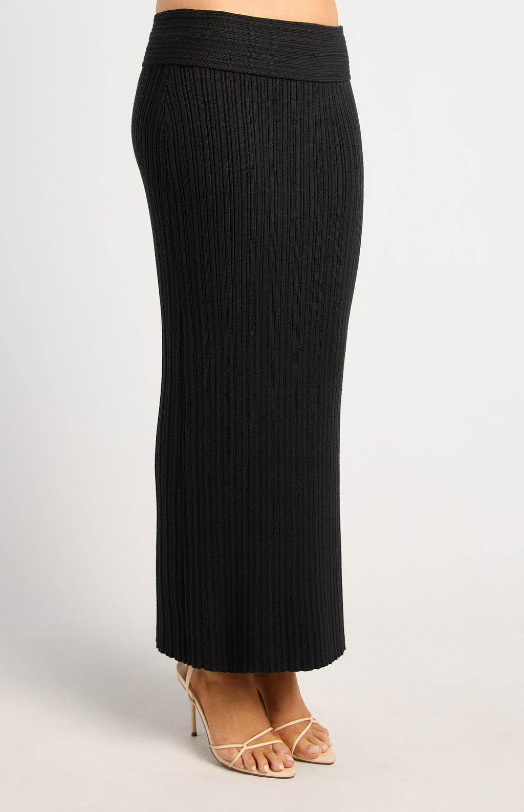 Style State - Textured Rib Rolled Waistband Knit Maxi Skirt (WKN886)