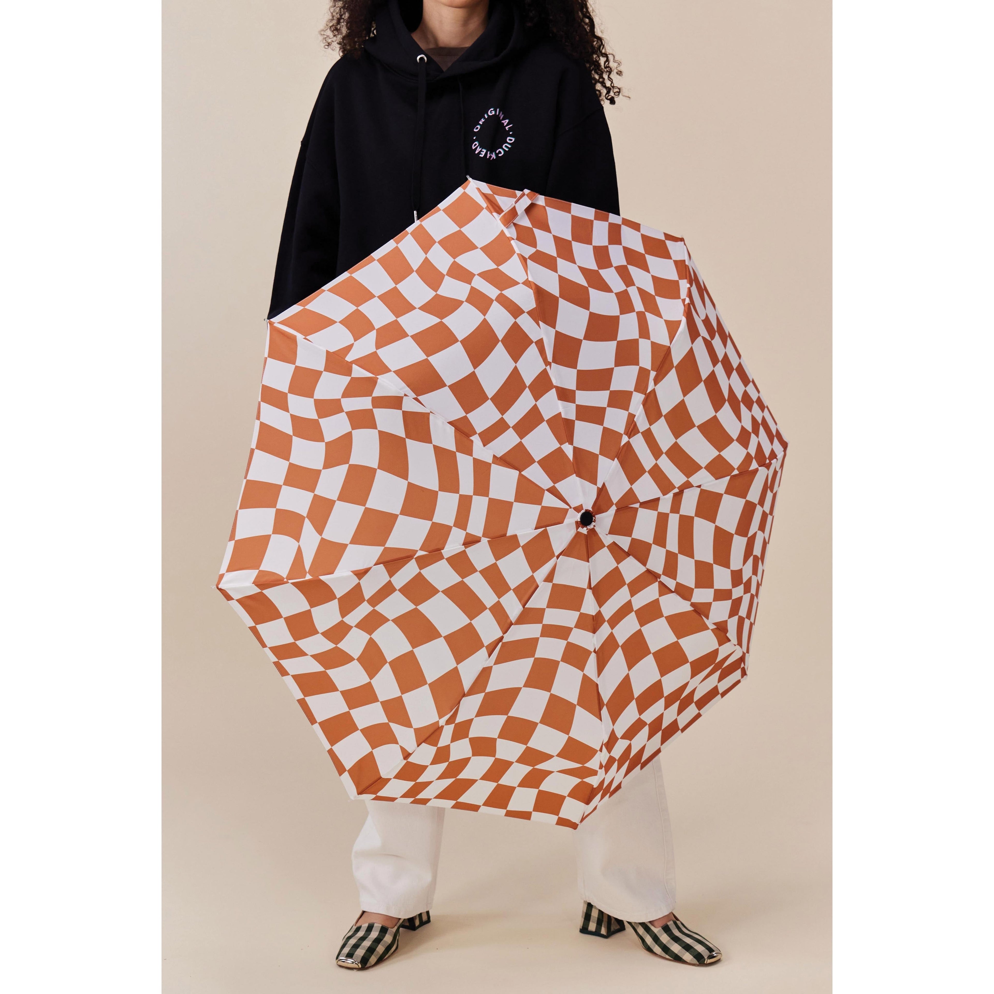 Original DuckHead Duck Umbrella Compact - Peanut Butter Checks in Single