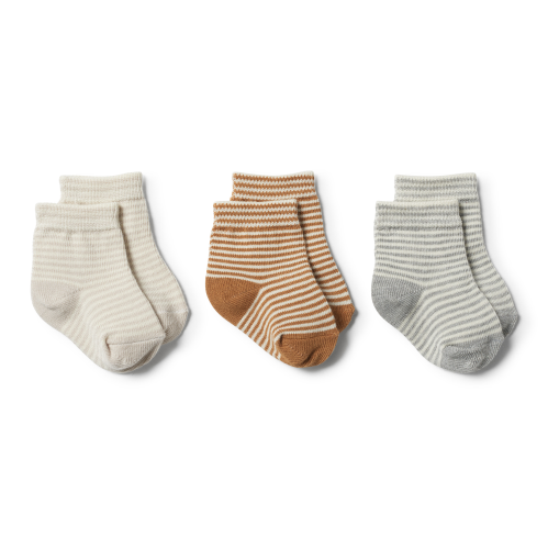 Wilson&Frenchy – Camel/Grey/Eggshell – 3pk Baby Socks