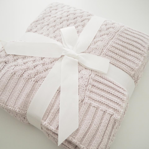 Snuggle Hunny – Warm Grey / Diamond Knit Baby Blanket