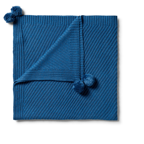 Wilson&Frenchy – Knitted Jacquard Blanket – Denim Fleck