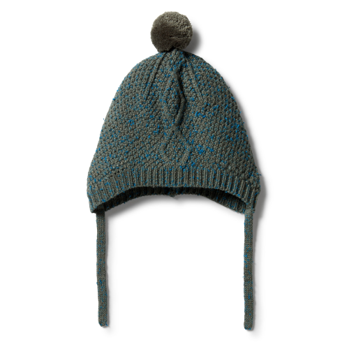 Wilson&Frenchy – Knitted Cable Bonnet – Dusty Olive Fleck