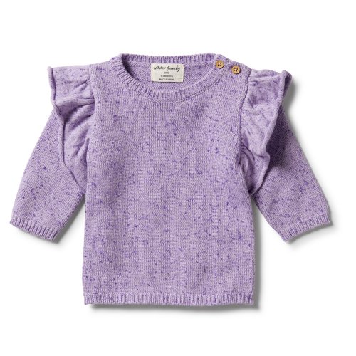 Wilson&Frenchy – Knitted Ruffle Jumper – Pastel Lilac Fleck