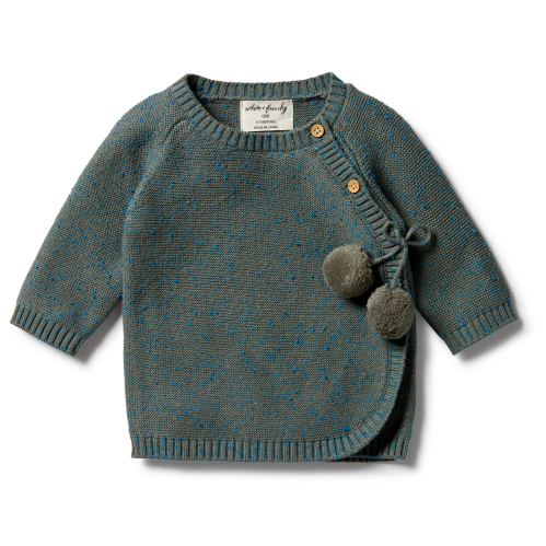 Wilson&Frenchy – Knitted kimino Cardigan – Dusty Olive Fleck