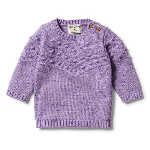 Wilson&Frenchy – Knitted Bauble Jumper – Pastel Lilac Fleck