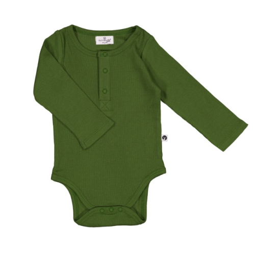 Burrow & Be – Henley Rib Body Suit – Olive