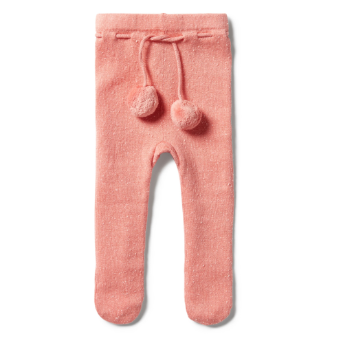 Wilson&Frenchy – Knitted Legging with Feet – Flamingo Fleck