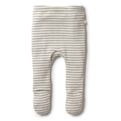 Wilson&Frenchy – Organinc Stripe Footed Legging – Denim Blue