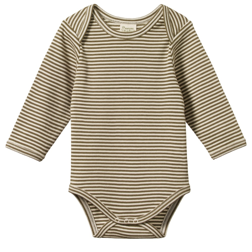 Nature Baby – Long Sleeve Bodysuit – Cypress Stripe