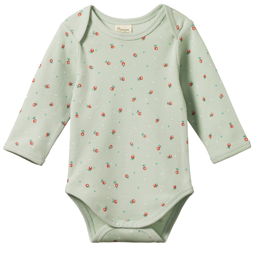 Nature Baby – Cotton Long Sleeve Bodysuit – Posey Blossom Print