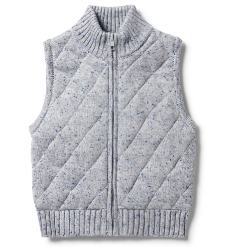 Wilson&Frenchy – Knitted Quilted Vest – Navy Peony Fleck
