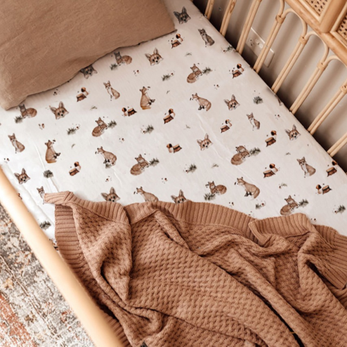 Snuggle Hunny – Fitted Cot Sheet – Fox