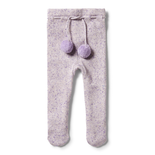 Wilson&Frenchy – Knitted Legging with Feet – Royal Purple Fleck