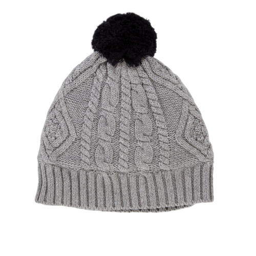 Acorn – Cable Knit Beanie – Grey and Navy