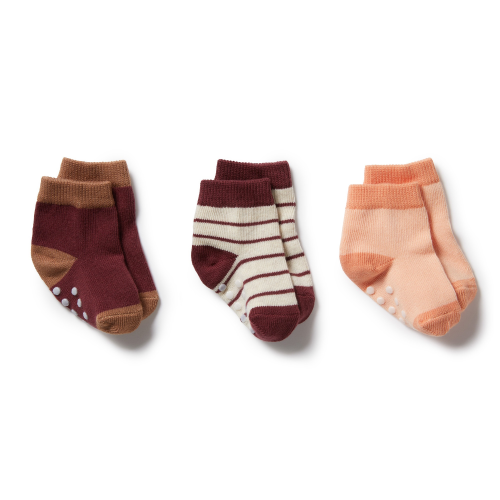 Wilson&Frenchy – 3 Pack Baby Socks – Flamingo/Wild Ginger/Burro