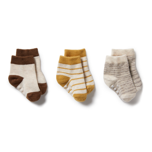 Wilson&Frenchy – 3 pack Baby socks – Oatmeal/Anlelope/Sepia