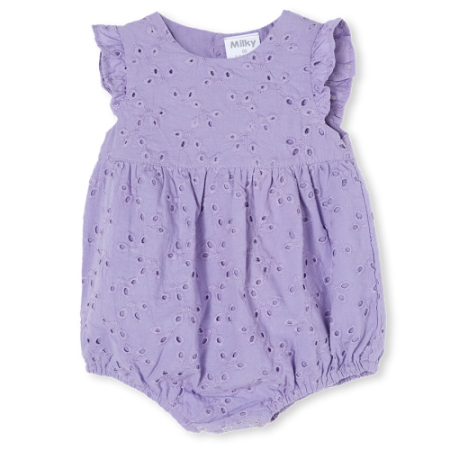 Milky – Lilac Broderie Playsuit