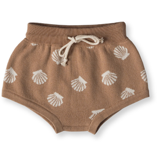 GROWN – Clam Jacquard Shorts – Cedar/Milk