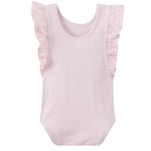 Cracked Soda – Lacey Frill Bodysuit – Oatmeal (0000-2)