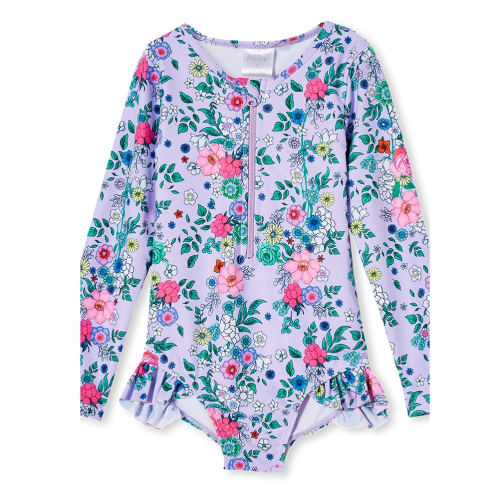 Milky – Lilac Floral L/S Swimsuit
