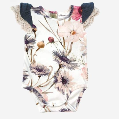Baby Girls Knit Romper – Summer Blues Floral