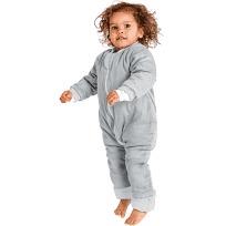 Baby Studio – Warmies with arms and legs cotton 3.0 tog – grey marle/grey lines