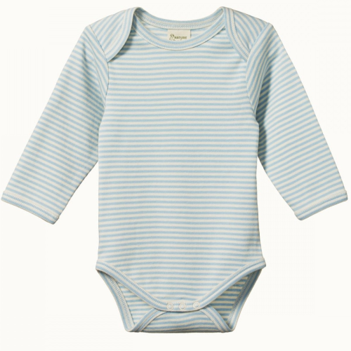 Nature Baby – Cotton Long Sleeve Bodysuit – Pond Stripe