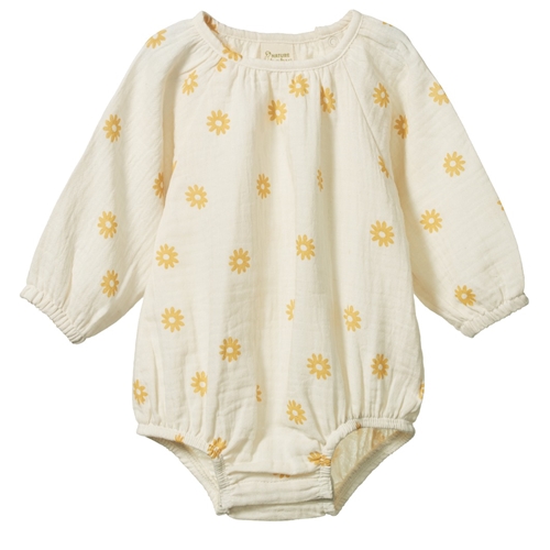 Nature Baby – Meadow Bodysuit – Chamomile Natural Print