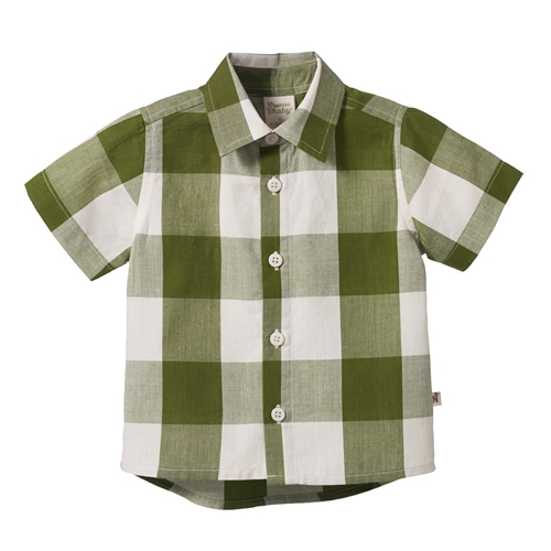 Nature Baby – Short Sleeve Ira Button Up – Jungle Check